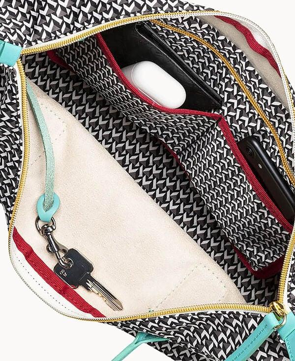 Dooney & Bourke Roberta Pieri Tatami Fun Large Robertina Tote Aqua