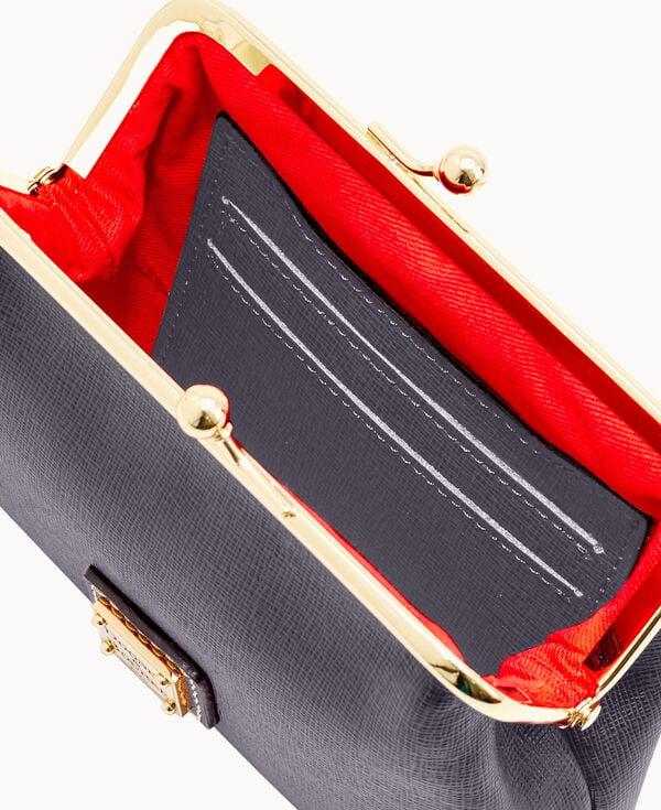 Dooney & Bourke Saffiano Large Framed Purse Dark Grey