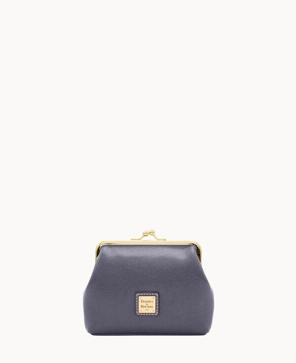 dooney & bourke Saffiano Large Framed Purse Dark Grey