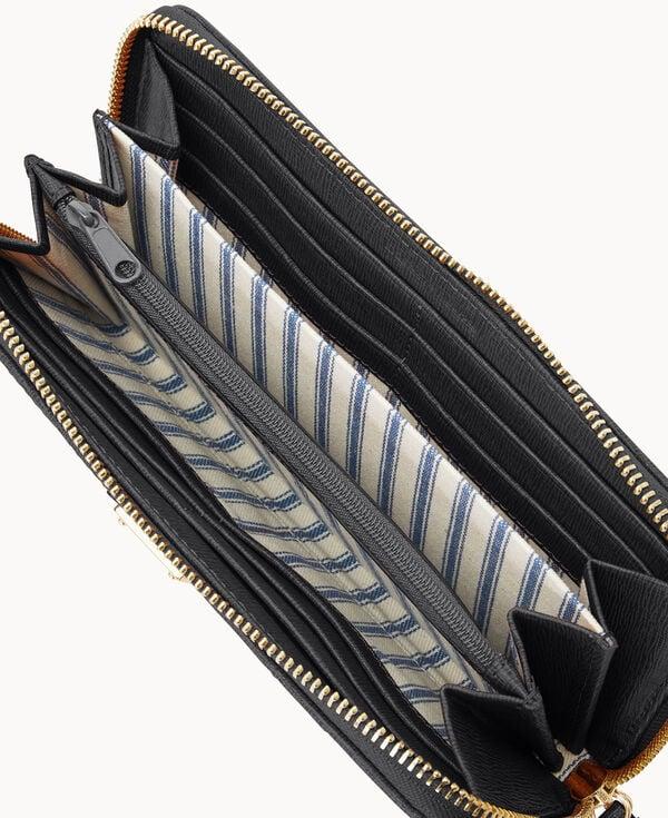 Dooney & Bourke Saffiano Large Zip Around Wristlet Black