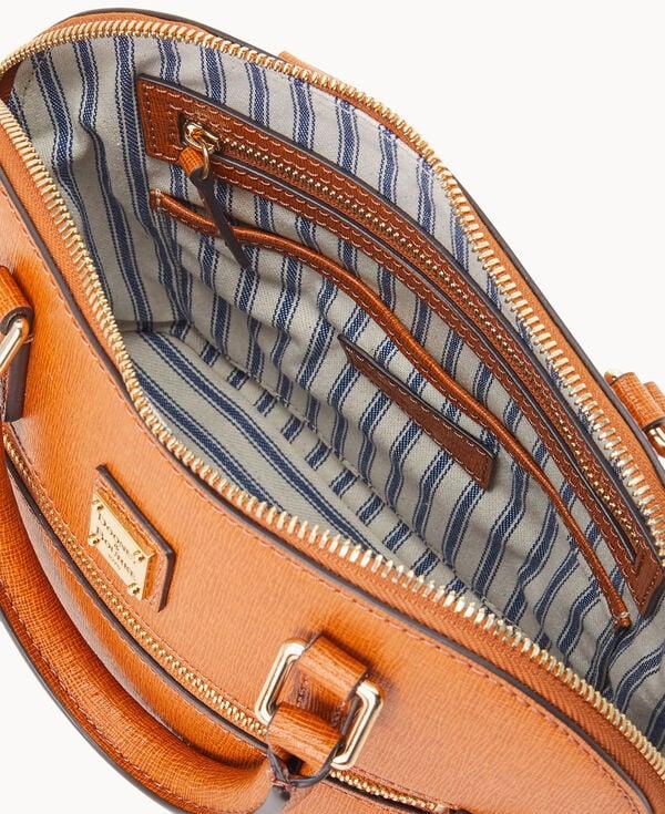 Dooney & Bourke Saffiano Small Domed Zip Satchel Natural