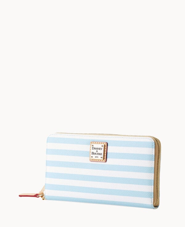 Dooney & Bourke Skipper Large Zip Around Wristlet Pale Blue