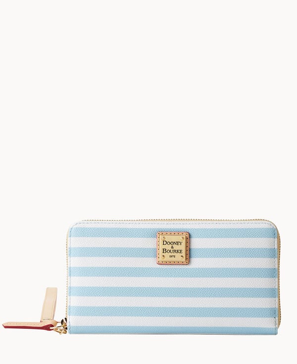 dooney & bourke Skipper Large Zip Around Wristlet Pale Blue