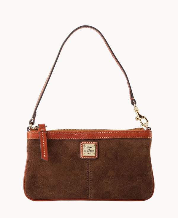 dooney & bourke Suede Large Slim Wristlet Brown Tmoro