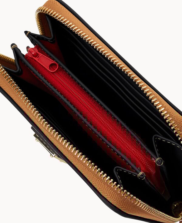 Dooney & Bourke Wexford Leather Medium Zip Around Wallet Black