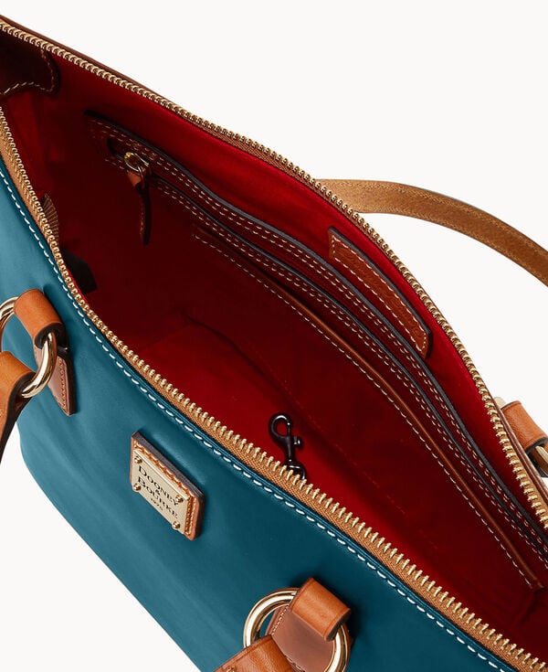 Dooney & Bourke Wexford Leather Small Wren Zip Tote Deep Teal