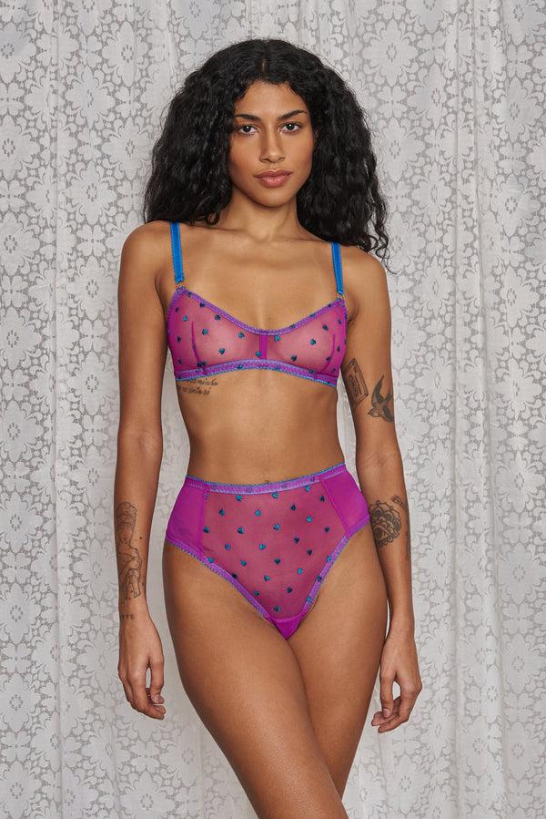 dora larsen Mabel Heart Embroidery Bralette