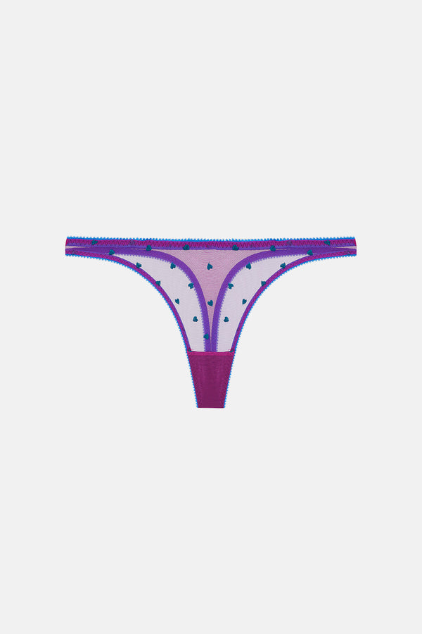 Dora Larsen Mabel Heart Embroidery Thong
