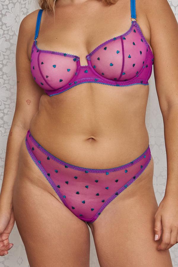 dora larsen Mabel Heart Embroidery Thong