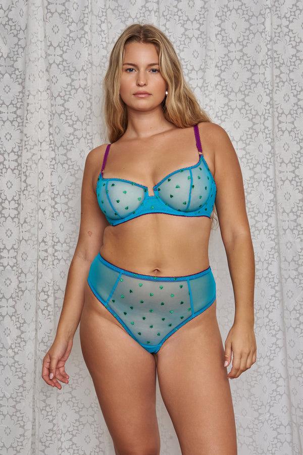 dora larsen Nelle Heart Embroidery Underwire Bra