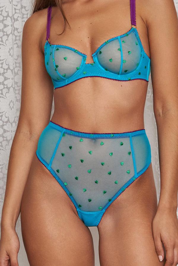 dora larsen Nelle Heart Embroidery High Waist Knicker