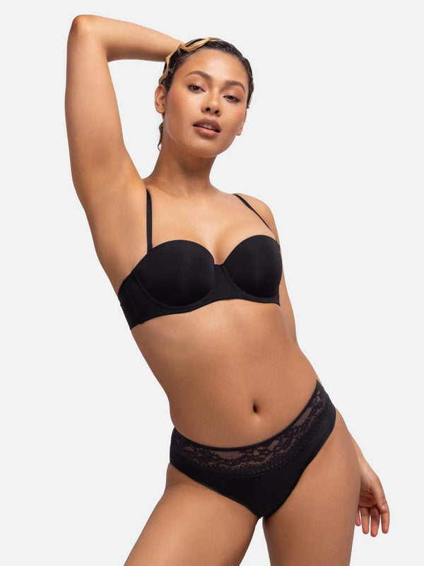 Dorina 2 PACK PERIOD PANTIES LACE HIPSTER CLASSIC BLACK