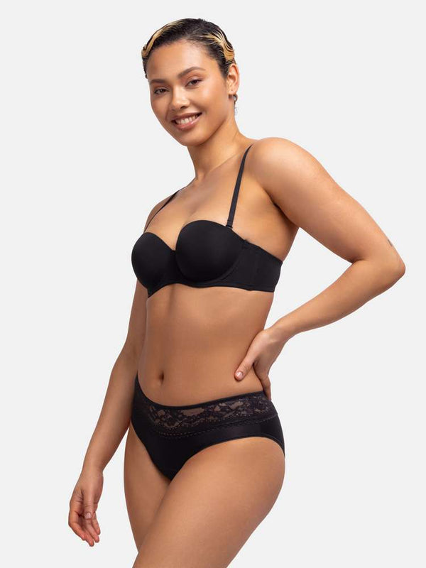 Dorina 2 PACK PERIOD PANTIES LACE HIPSTER CLASSIC BLACK