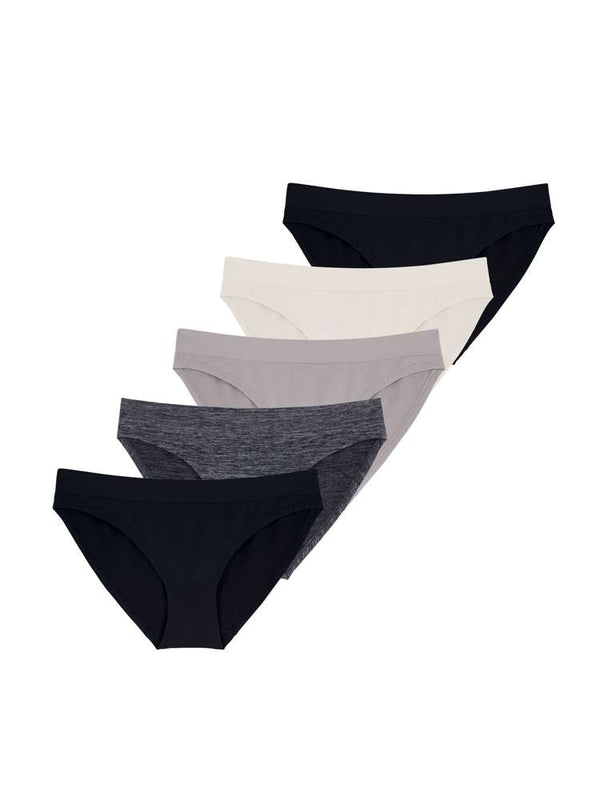 dorina 5 PACK ROSANNE BRIEF BLACK/IVORY/GREY/GREY/BLACK