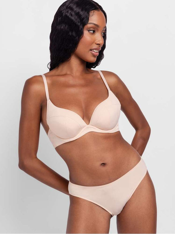 Dorina 2 PACK ANGIE PUSH UP PLUNGE BRA WHITE/BEIGE