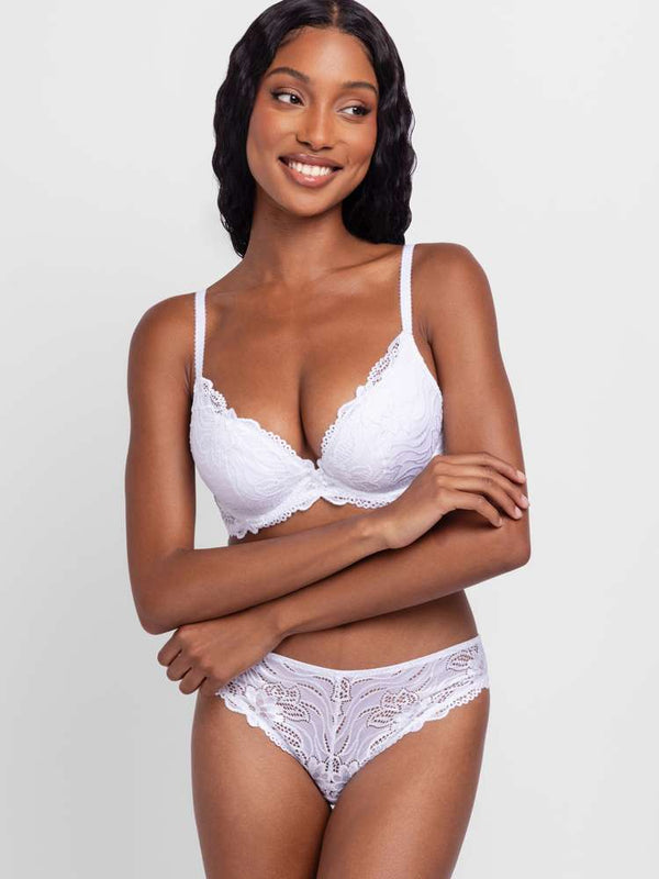 Dorina 2 PACK ANGIE PUSH UP PLUNGE BRA WHITE/BEIGE