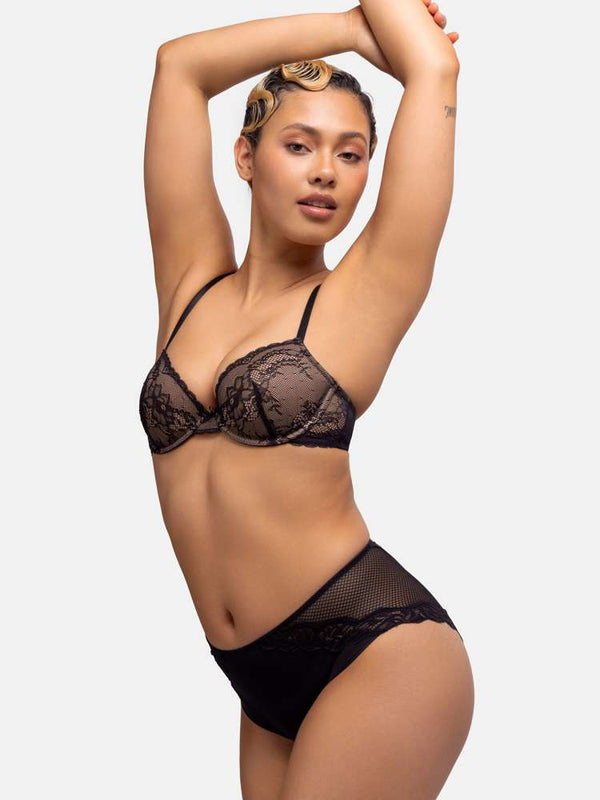 Dorina 2 PACK CHLOE DEMI BRA BLACK/BLUSH