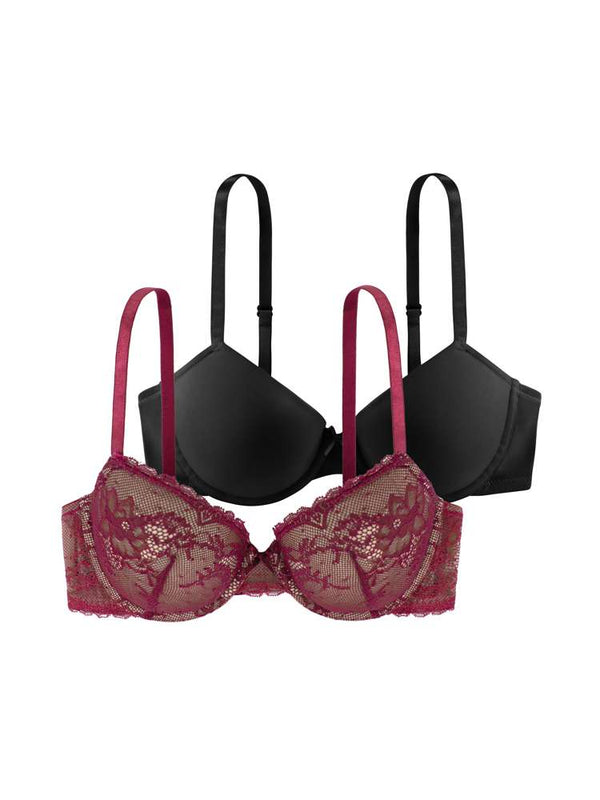 dorina 2 PACK CHLOE DEMI BRA Red/Black