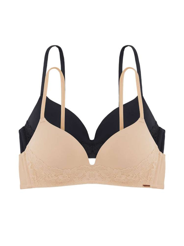Dorina 2 PACK FILI SOFT BRA BEIGE/BLACK