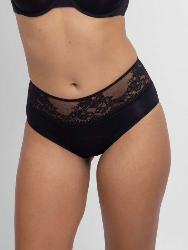 Dorina 2 PACK PERIOD PANTIES LACE MIDI BRIEF BLACK