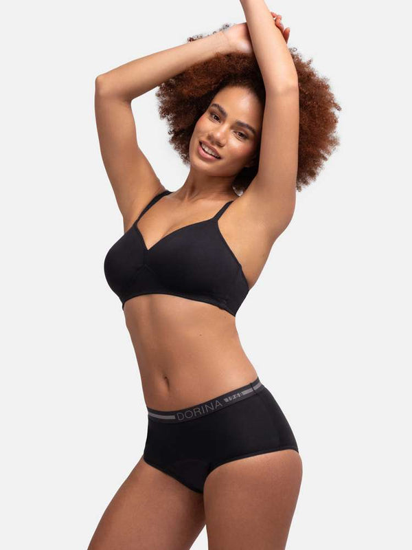 Dorina 2 PACK PERIOD PANTIES MIDI BRIEF BLACK