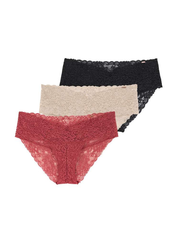 dorina 3 PACK LANA BRIEF CORAL/BEIGE/BLACK