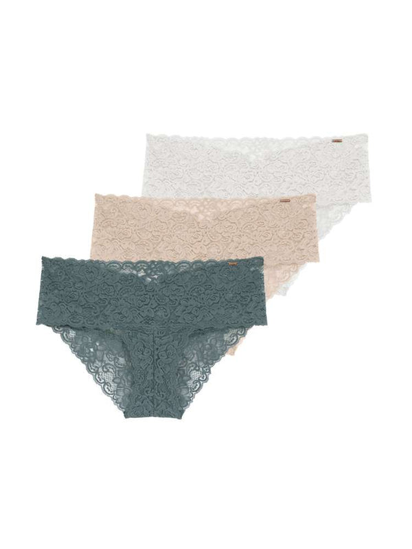 dorina 3 PACK LANA BRIEF GREEN/BEIGE/IVORY
