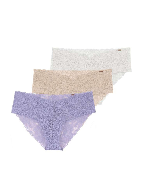 dorina 3 PACK LANA BRIEF PURPLE/BEIGE/IVORY