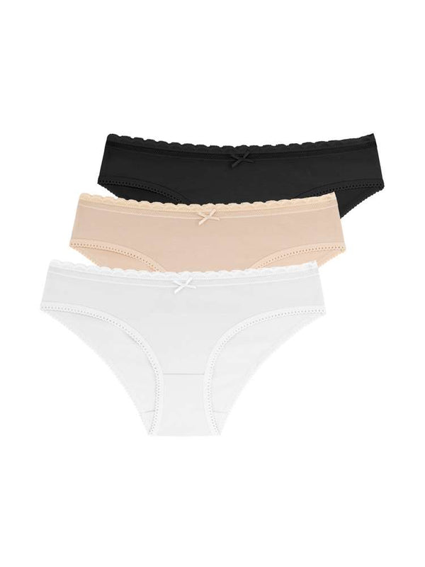 dorina 3 PACK NAOMI BRIEF IVORY/BEIGE/BLACK
