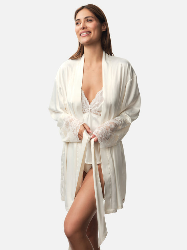 Dorina LYRA SATIN KIMONO IVORY