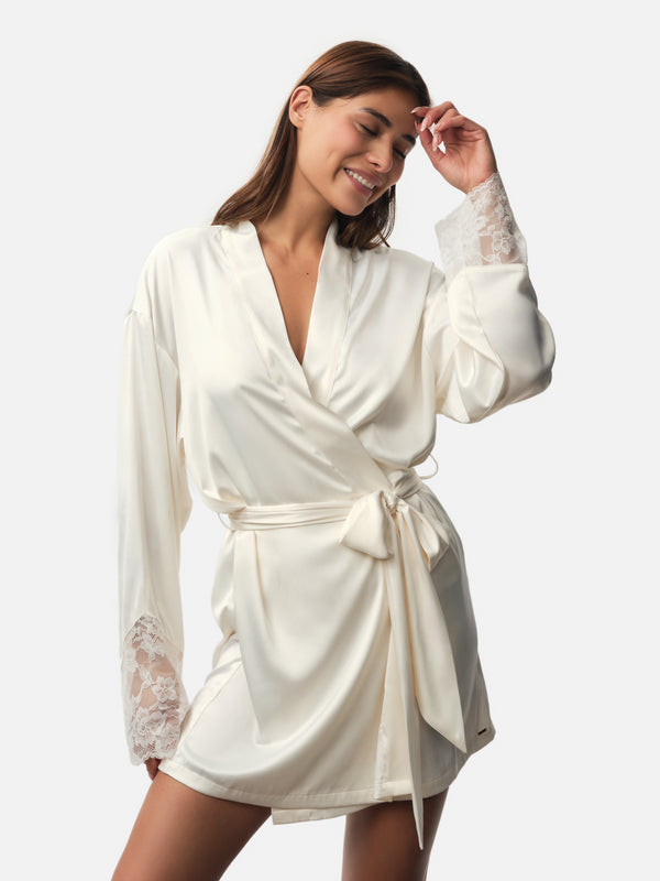 Dorina LYRA SATIN KIMONO IVORY