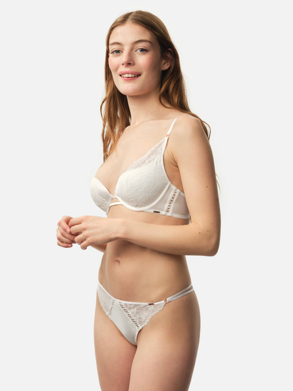 Dorina LYRA SATIN PLUNGE BRA IVORY