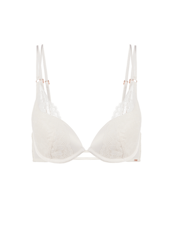 dorina LYRA SATIN PLUNGE BRA IVORY