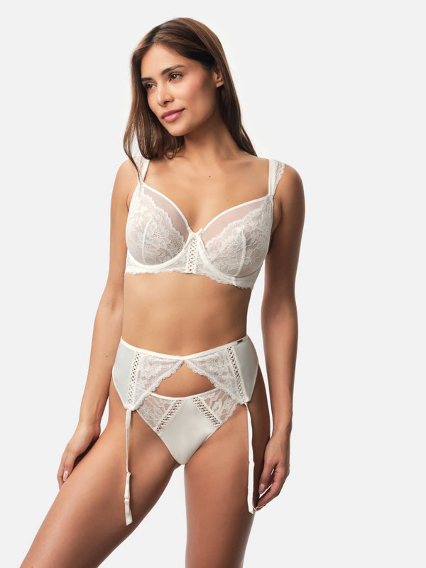 Dorina LYRA SATIN SUSPENDER BELT IVORY