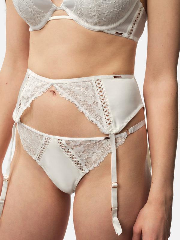 Dorina LYRA SATIN SUSPENDER BELT IVORY
