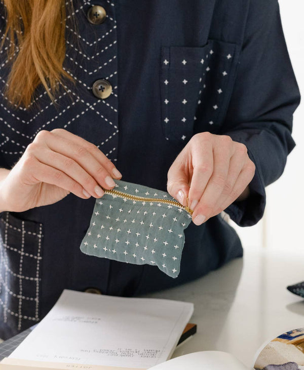 Dottir Anchal Cross-Stitch Coin Purse
