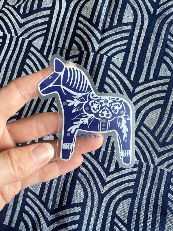 Dottir Blue Dala Horse Sticker