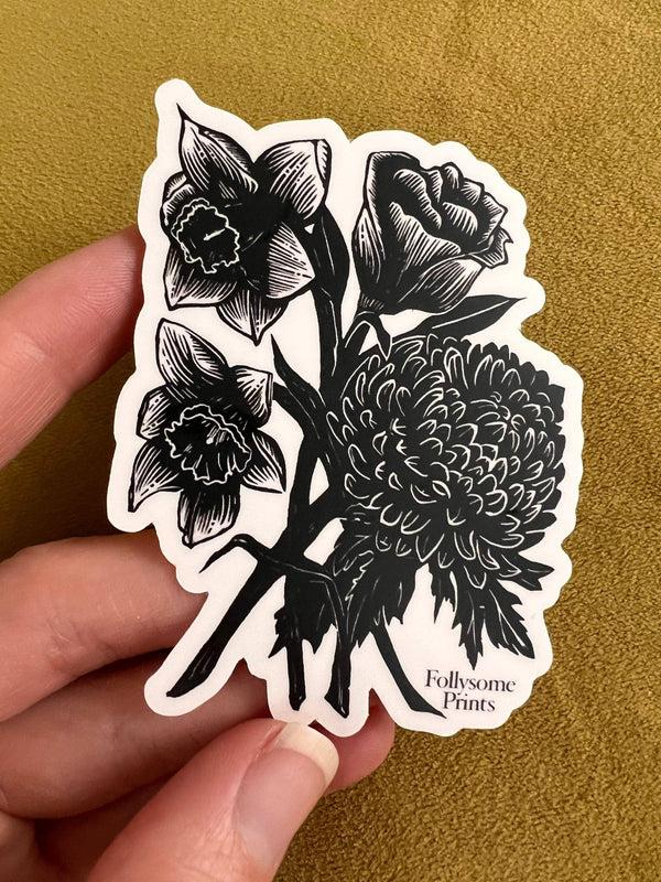 dottir Botanical Linocut Sticker