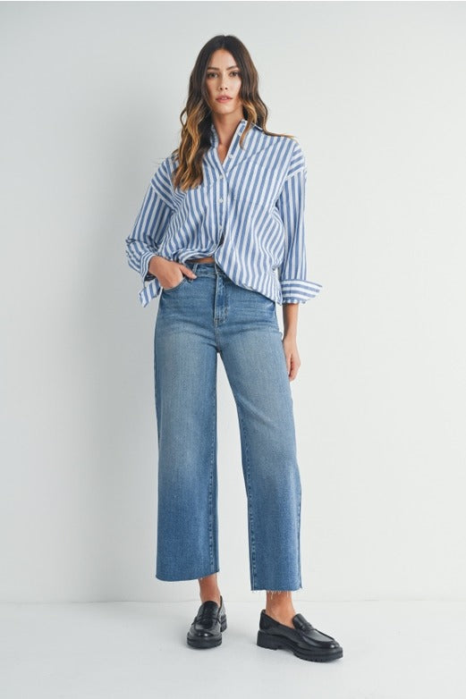 dottir Cali Wide Legs in Medium Wash by Just Black