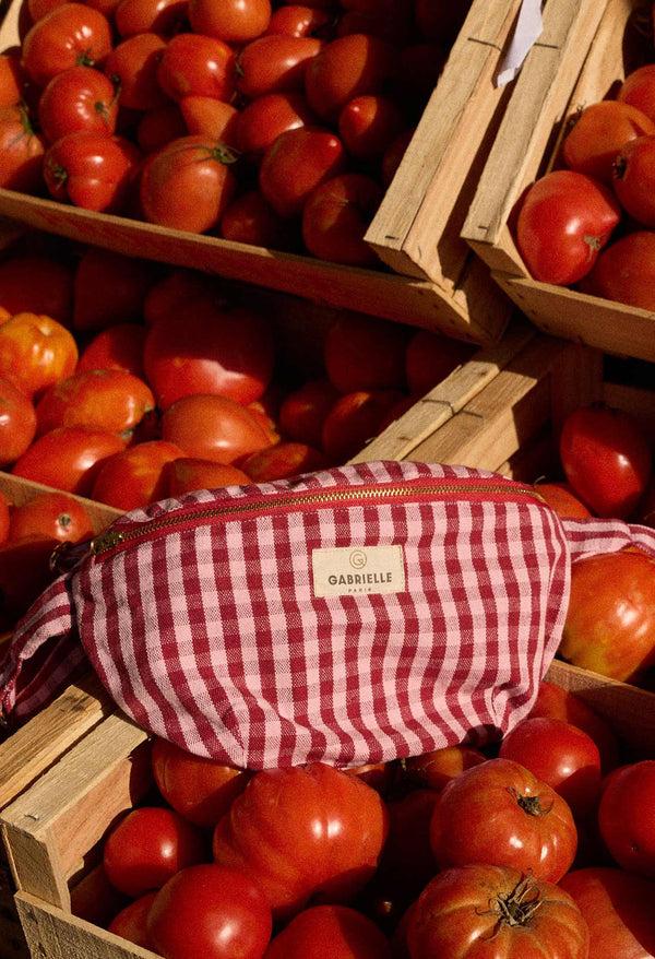dottir Cotton Fanny Pack in Vichy Cherry