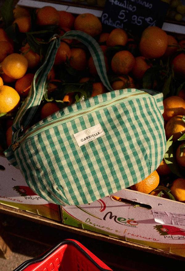 dottir Cotton Fanny Pack in Vichy Mint