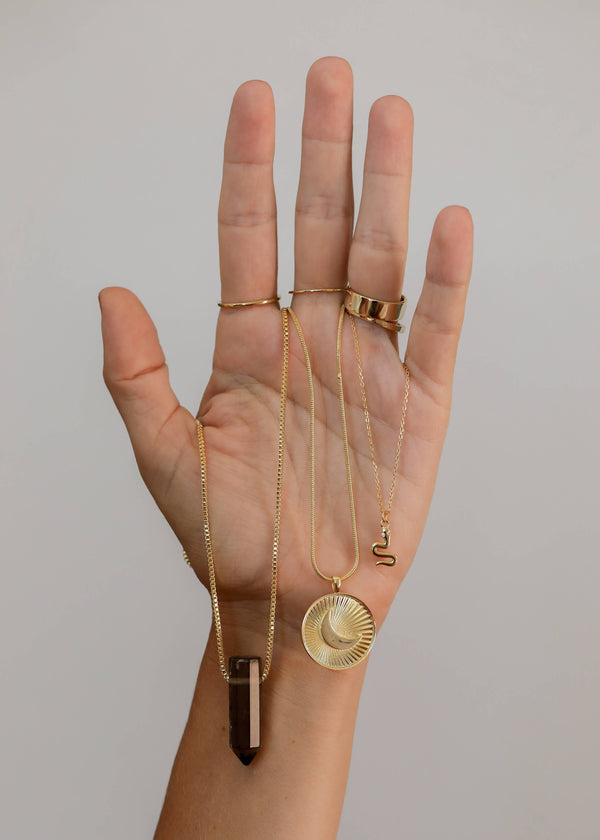 Dottir Crescent Moon Coin Necklace