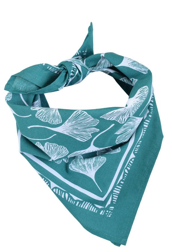 Dottir Ginkgo Leaf Bandana In Green