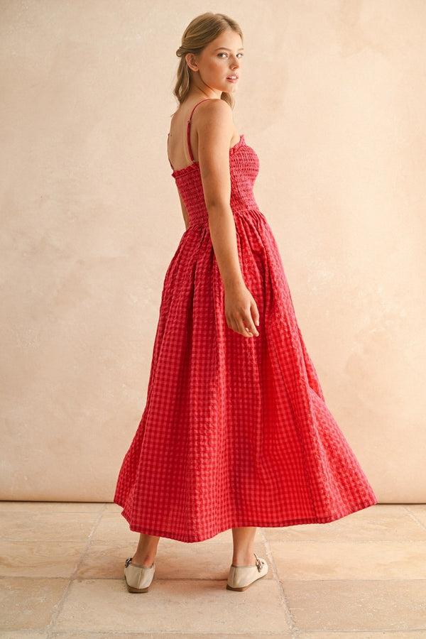 Dottir Iris Dress In Cherry Pink