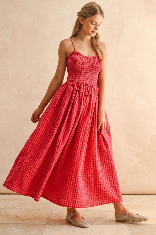 Dottir Iris Dress In Cherry Pink
