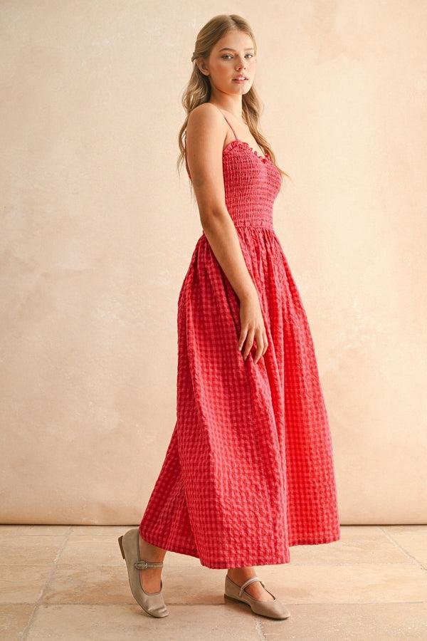 Dottir Iris Dress In Cherry Pink