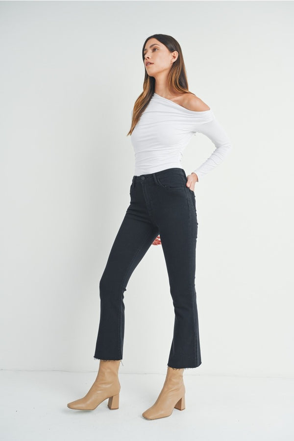 Dottir Just Black Ash Cropped Flares