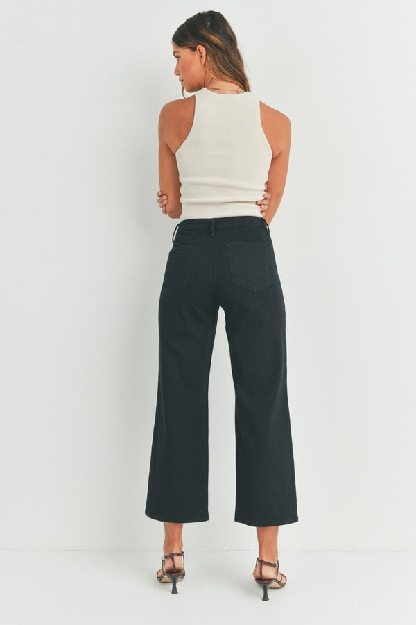 Dottir Just Black Holland Cropped Trousers