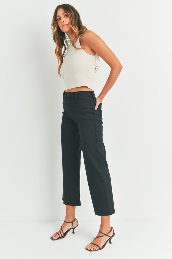 Dottir Just Black Holland Cropped Trousers