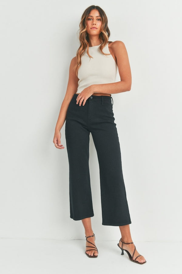 Dottir Just Black Holland Cropped Trousers